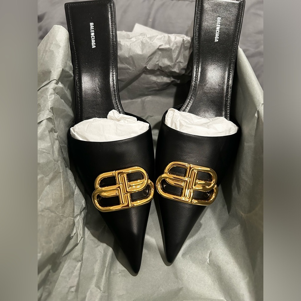 Balenciaga knife kitten heel mule